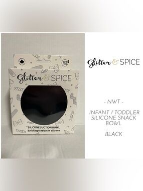 🆕GLITTER & SPICE - NWT - BLACK SILICONE SNACK BOWL